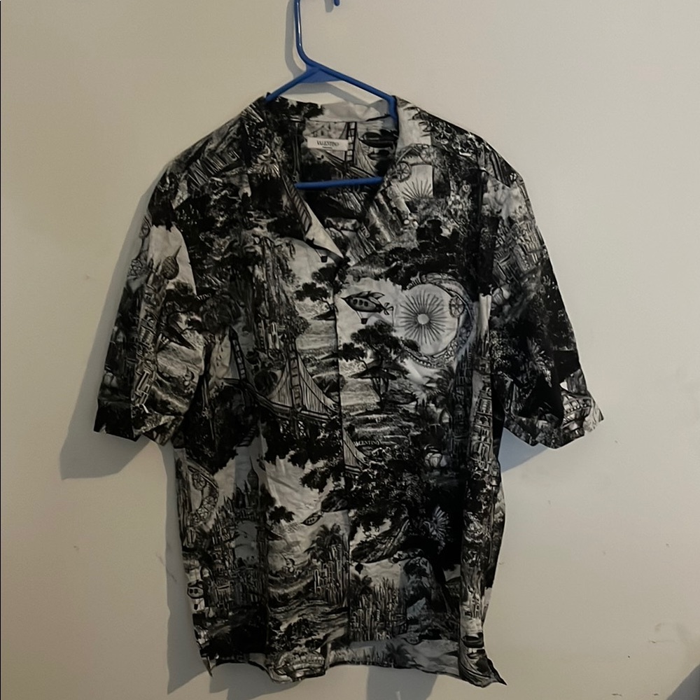 Valentino Monochrome Graphic Men's Shirt